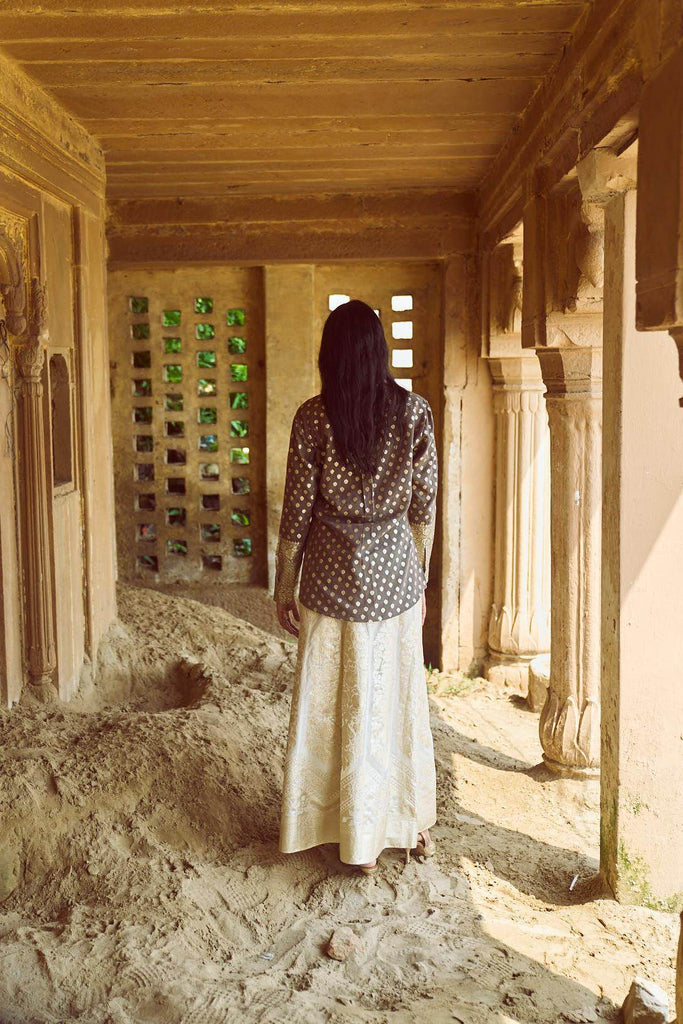 BROCADE SHIRT AND MAXI SKIRT SET - dash and dot dash and dot