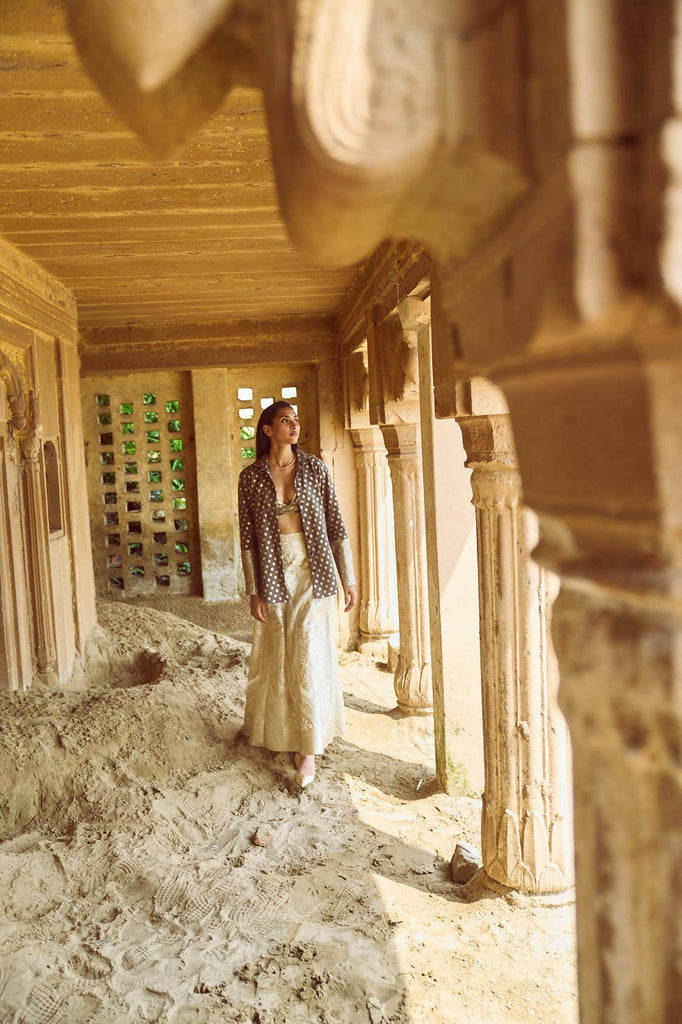 BROCADE CHANDERI SHIRT - dash and dot dash and dot