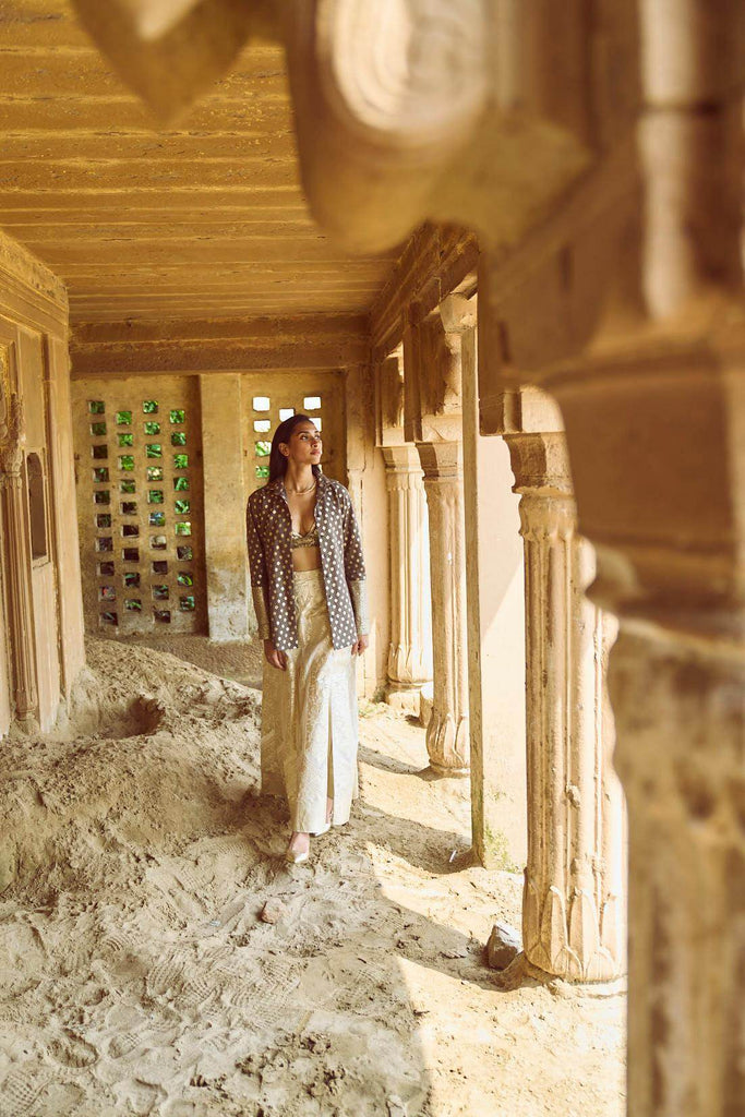 BROCADE CHANDERI SHIRT - dash and dot dash and dot