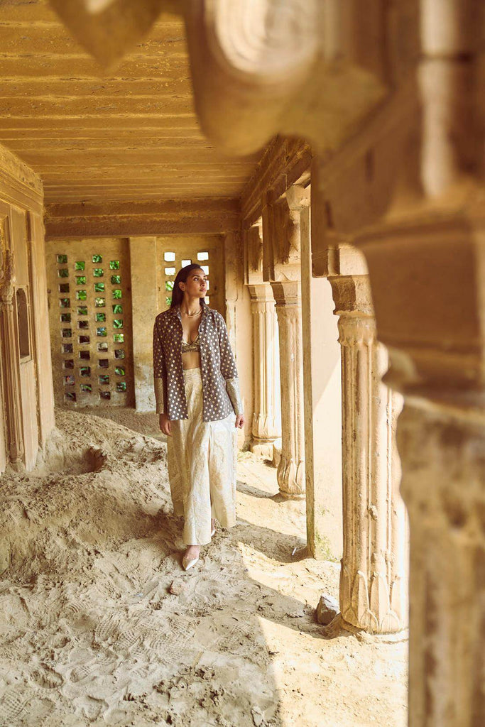 BROCADE CHANDERI SHIRT - dash and dot dash and dot