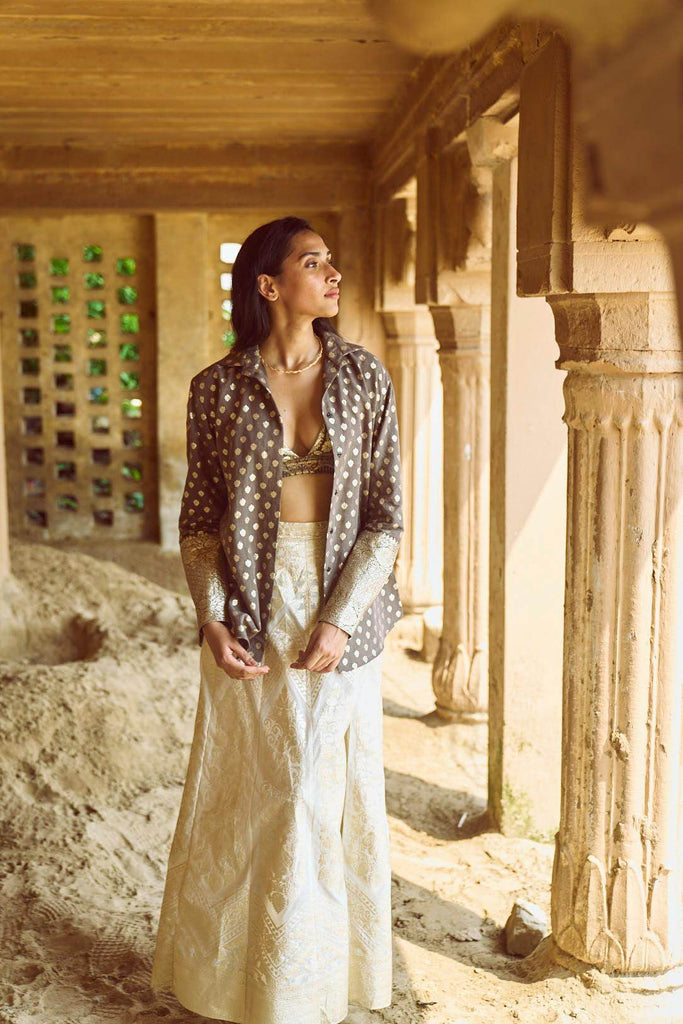 BROCADE CHANDERI MAXI SKIRT - dash and dot dash and dot