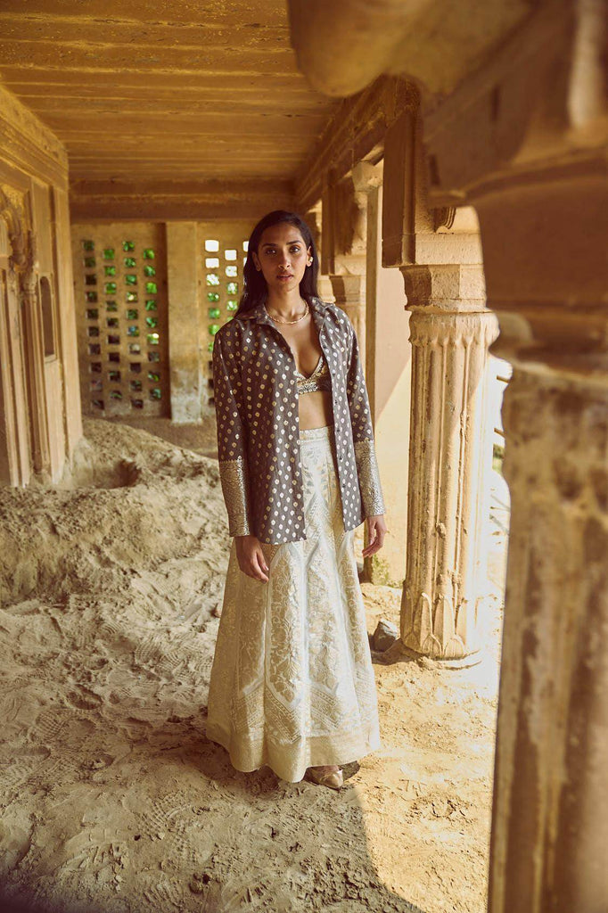 BROCADE CHANDERI SHIRT - dash and dot dash and dot