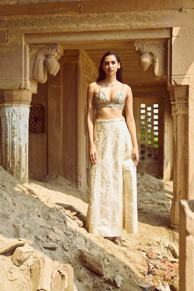 BROCADE CHANDERI MAXI SKIRT - dash and dot dash and dot