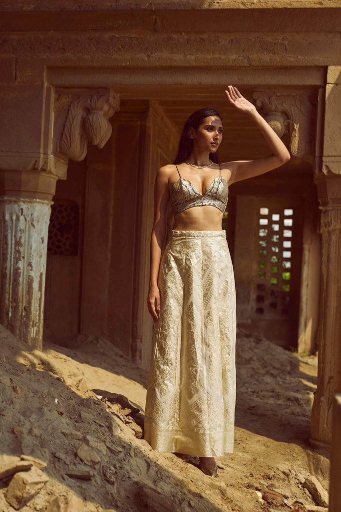 BROCADE BRALETTE AND MAXI SKIRT SET - dash and dot dash and dot