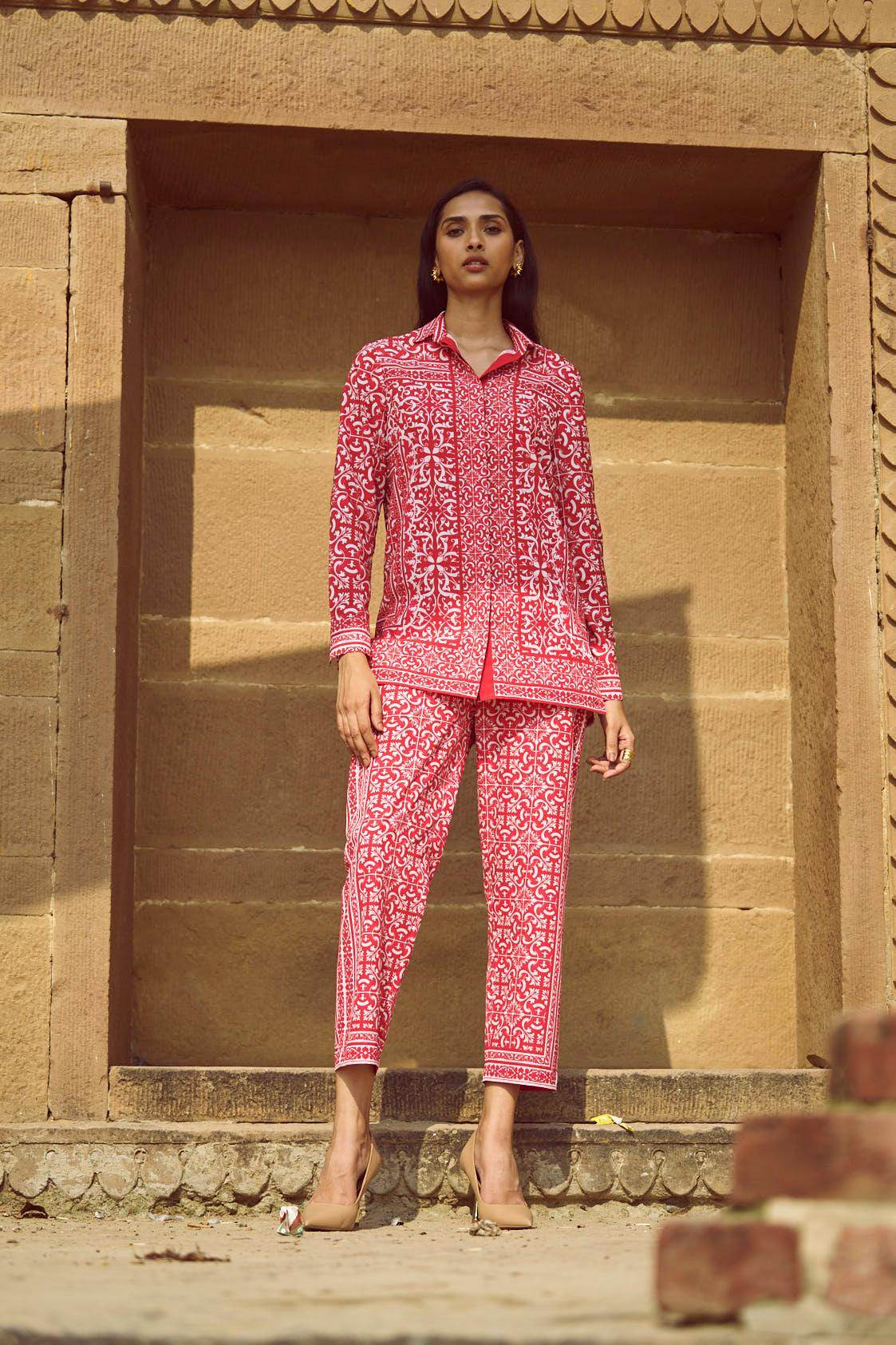 BAROQUE PORCELAIN PRINT PANT - dash and dot
