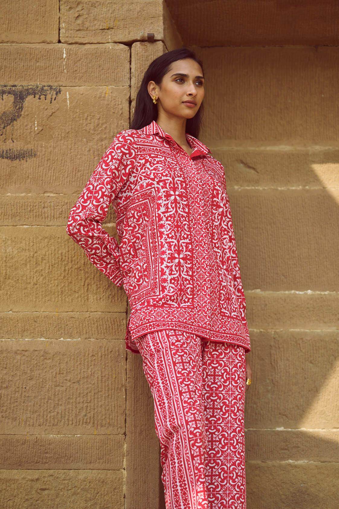 BAROQUE PORCELAIN PRINT PANT - dash and dot