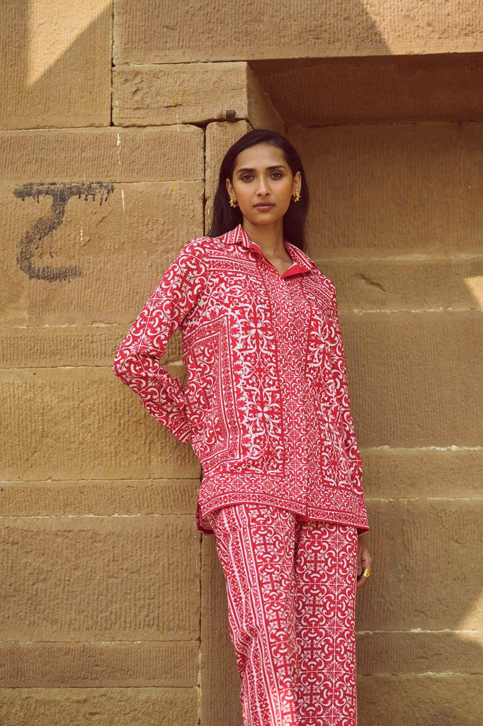 BAROQUE PORCELAIN PRINT SHIRT - dash and dot dash and dot