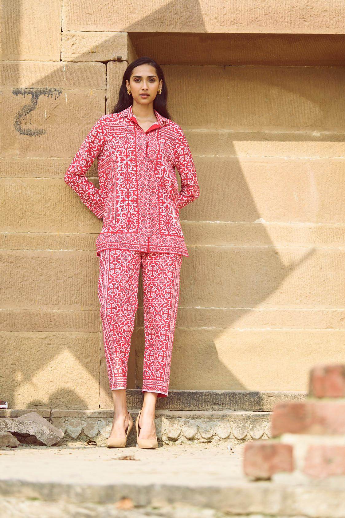 BAROQUE PORCELAIN PRINT PANT - dash and dot