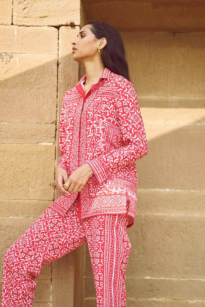 BAROQUE PORCELAIN PRINT SHIRT - dash and dot dash and dot