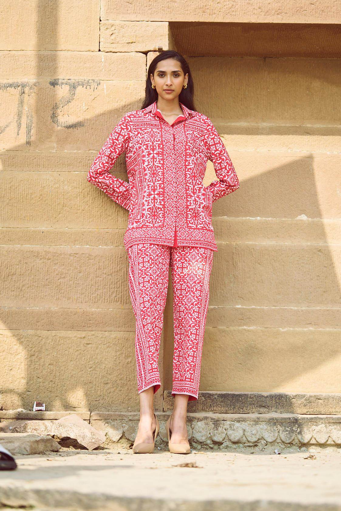 BAROQUE PORCELAIN PRINT PANT - dash and dot
