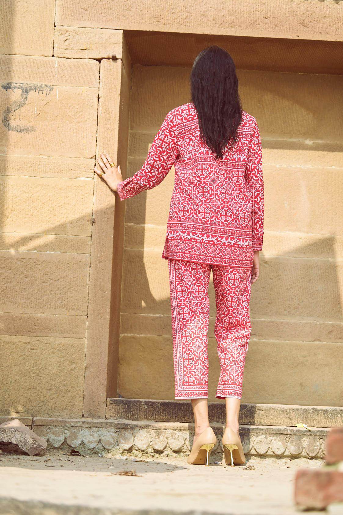 BAROQUE PORCELAIN PRINT PANT - dash and dot