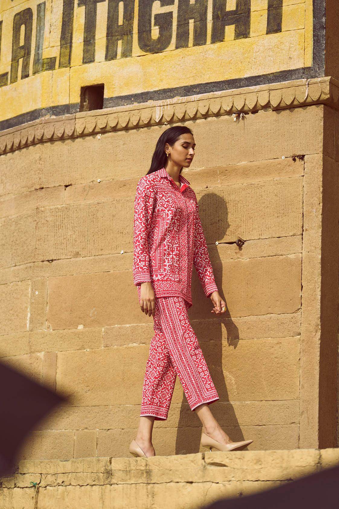 BAROQUE PORCELAIN PRINT PANT - dash and dot