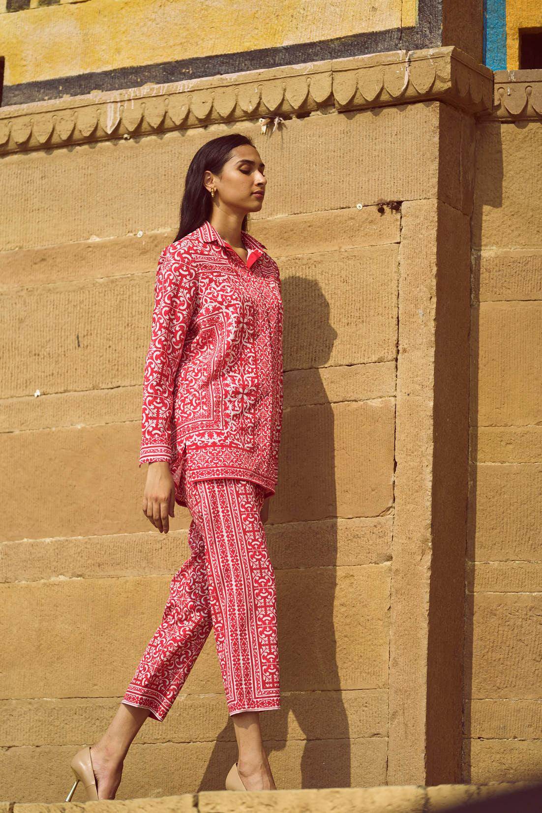 BAROQUE PORCELAIN PRINT PANT - dash and dot