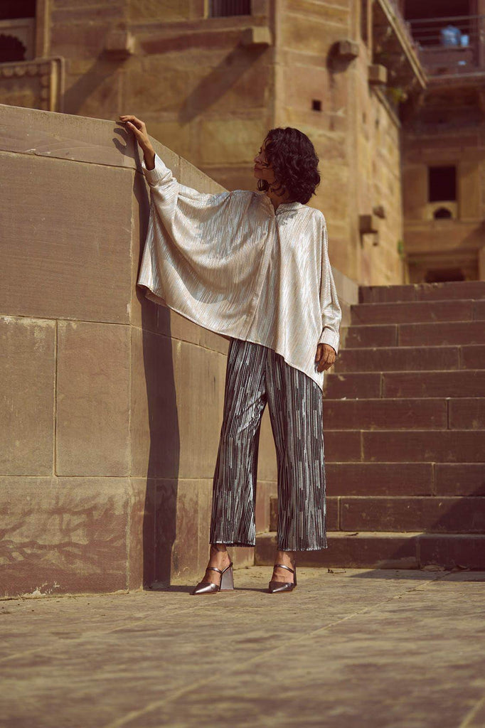FOIL PLEATED PANT - dash and dot dash and dot