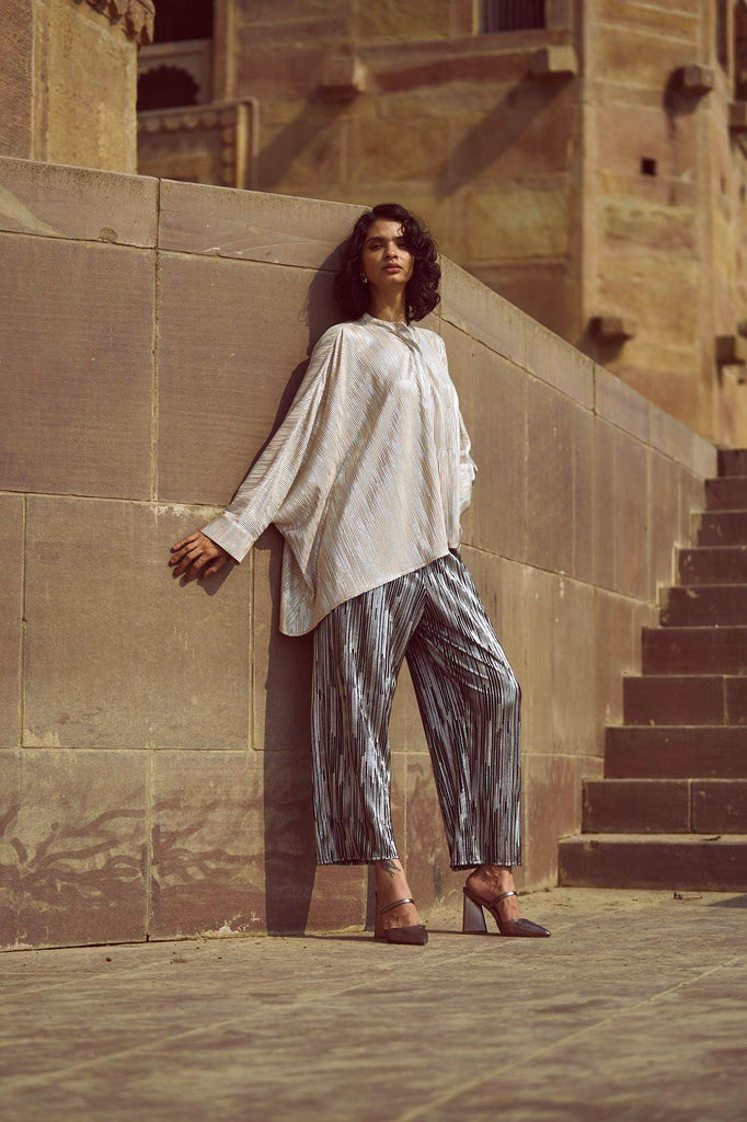 FOIL PLEATED PANT - dash and dot dash and dot