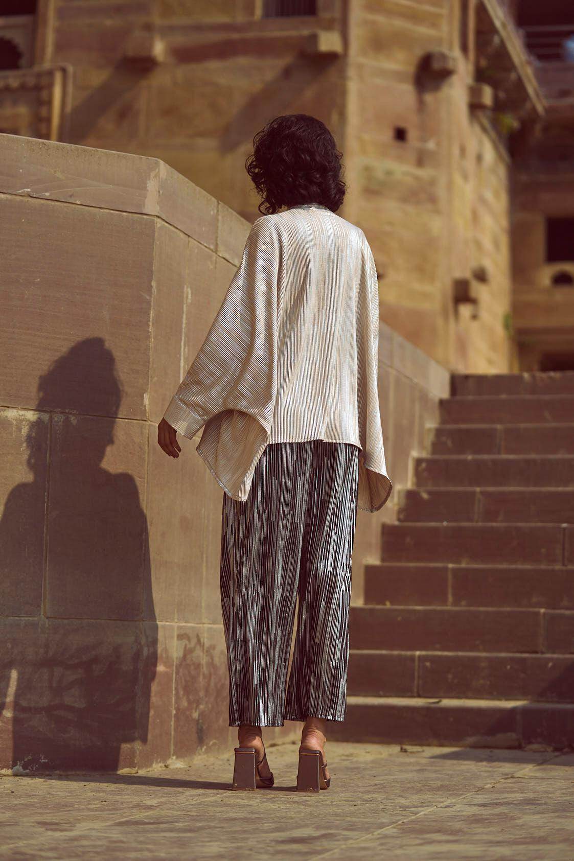 FOIL PLEATED PANT - dash and dot