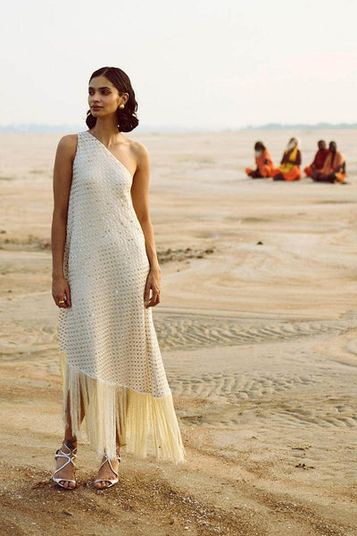 MIRROR SEQUIN FRINGE DRESS - dash and dot