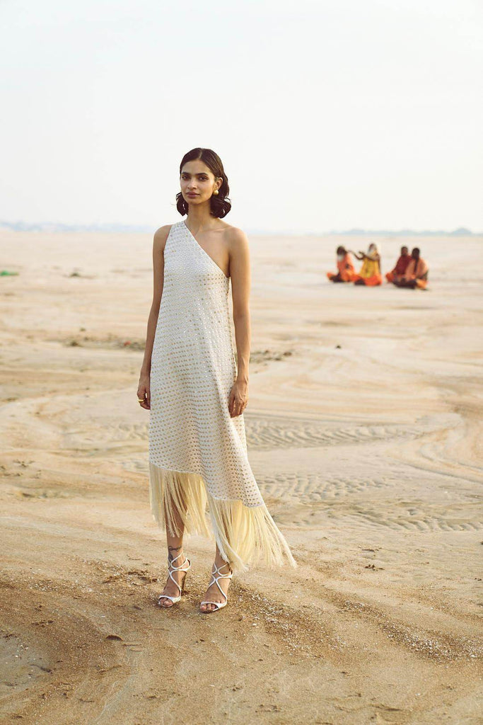 MIRROR SEQUIN FRINGE DRESS - dash and dot dash and dot