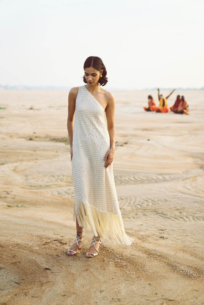 MIRROR SEQUIN FRINGE DRESS - dash and dot dash and dot