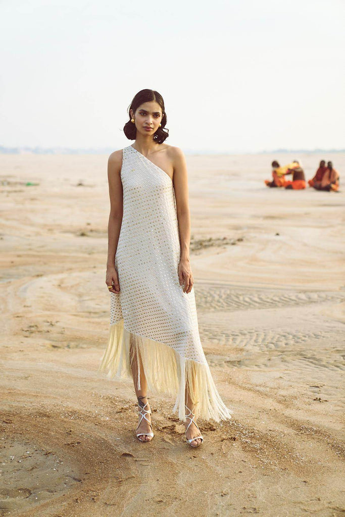 MIRROR SEQUIN FRINGE DRESS - dash and dot dash and dot