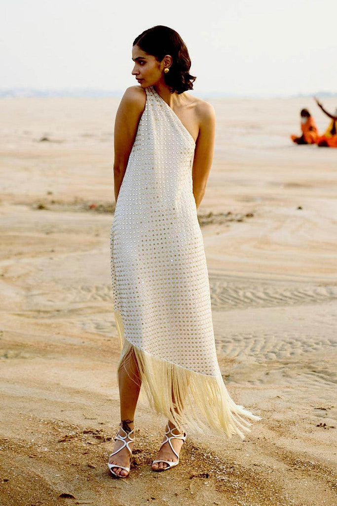 MIRROR SEQUIN FRINGE DRESS - dash and dot dash and dot