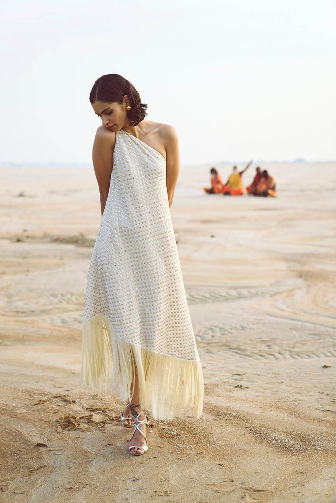 MIRROR SEQUIN FRINGE DRESS - dash and dot dash and dot