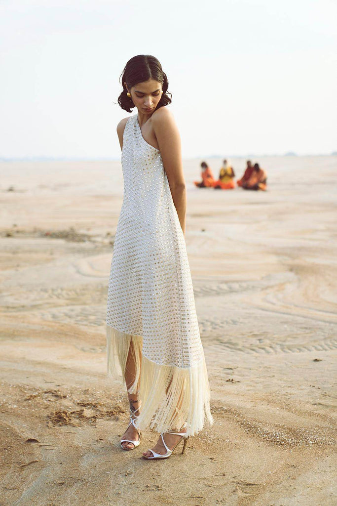 MIRROR SEQUIN FRINGE DRESS - dash and dot dash and dot