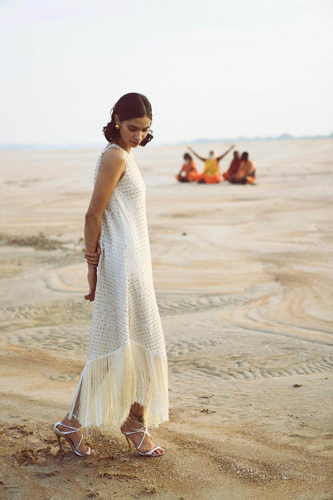 MIRROR SEQUIN FRINGE DRESS - dash and dot dash and dot