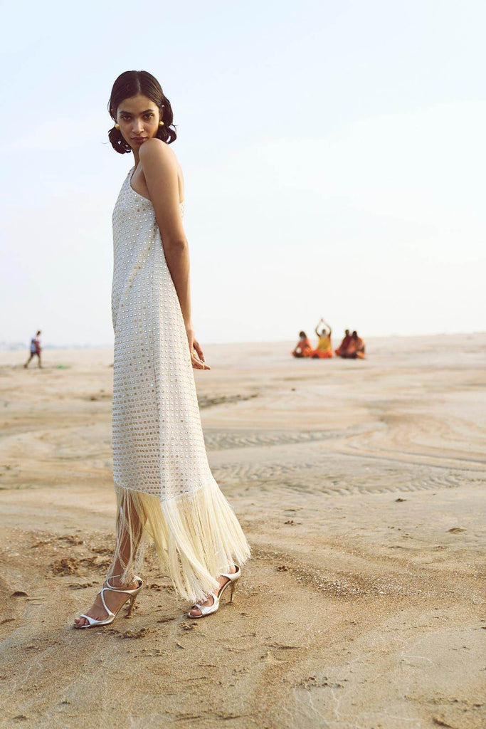 MIRROR SEQUIN FRINGE DRESS - dash and dot dash and dot