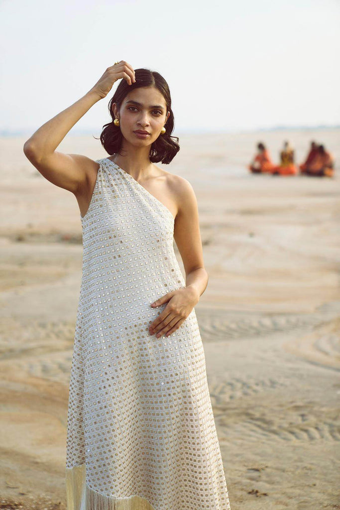 MIRROR SEQUIN FRINGE DRESS - dash and dot dash and dot