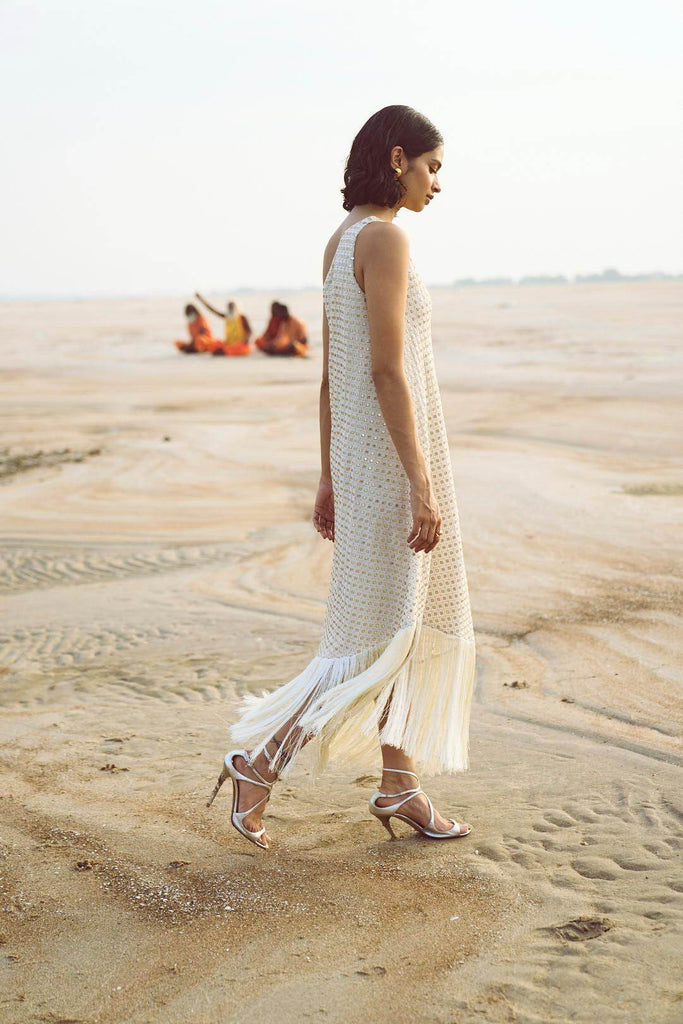 MIRROR SEQUIN FRINGE DRESS - dash and dot dash and dot