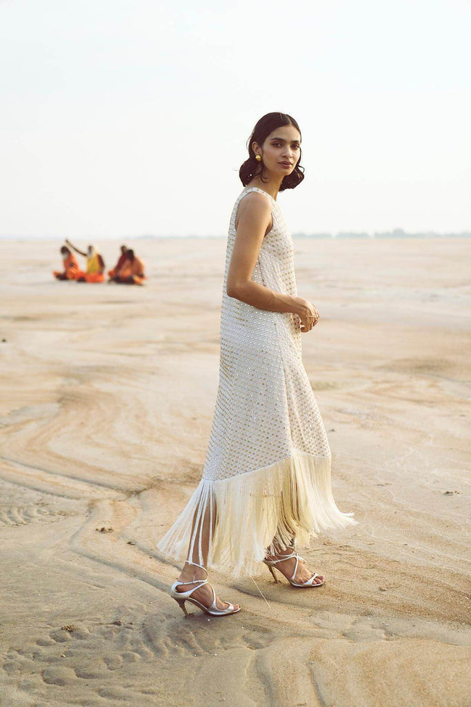 MIRROR SEQUIN FRINGE DRESS - dash and dot dash and dot