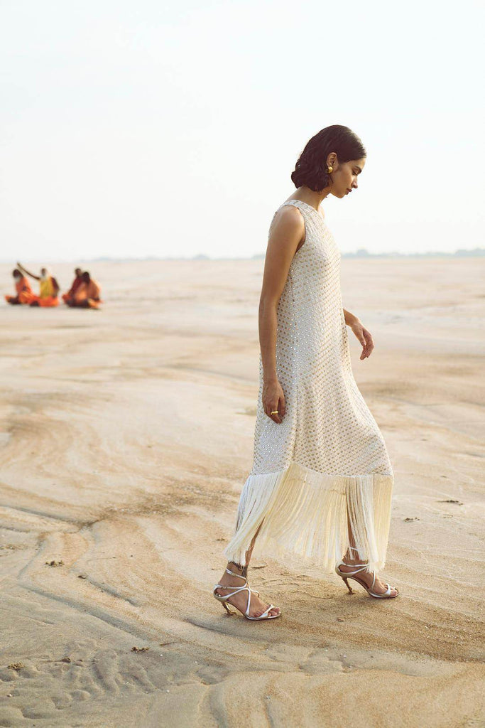 MIRROR SEQUIN FRINGE DRESS - dash and dot dash and dot