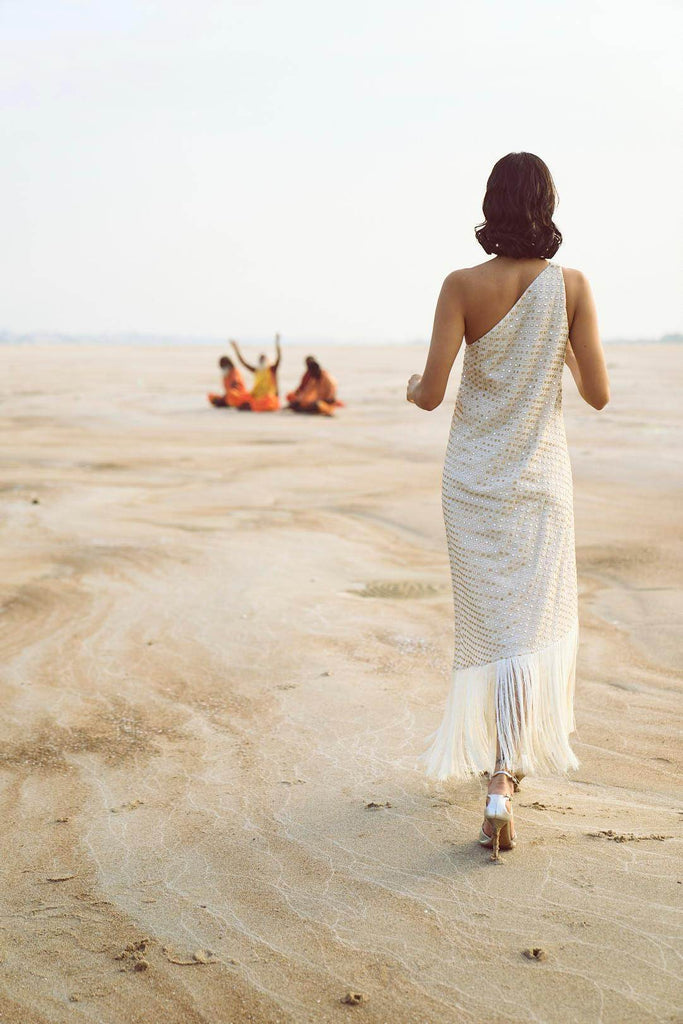 MIRROR SEQUIN FRINGE DRESS - dash and dot dash and dot