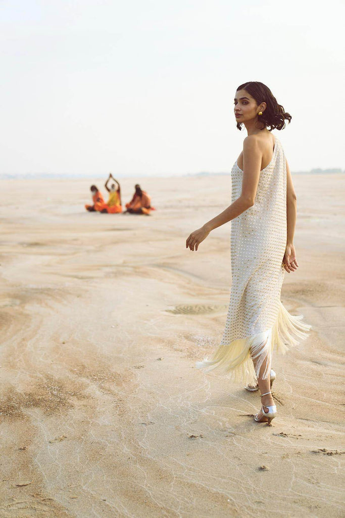 MIRROR SEQUIN FRINGE DRESS - dash and dot dash and dot