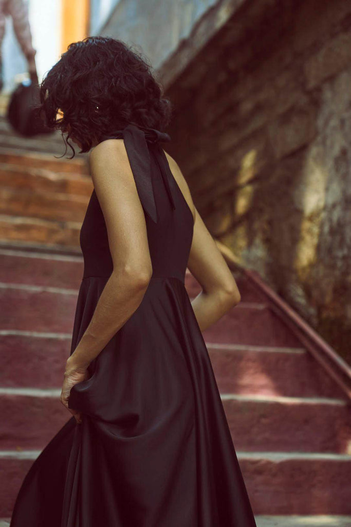 ONE SHOULDER FIT & FLARE GOWN - dash and dot dash and dot