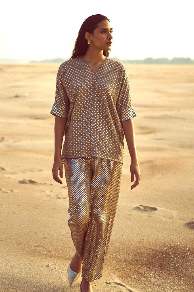 MIRROR SEQUIN PANT SET - dash and dot dash and dot