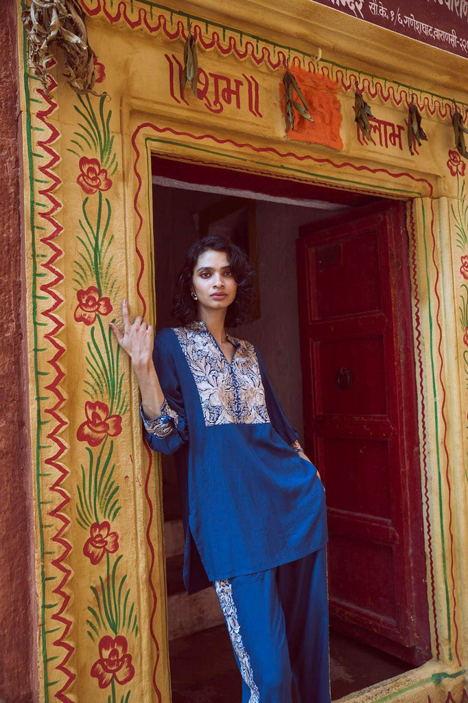 EMBROIDERED TEAL TOP - dash and dot dash and dot