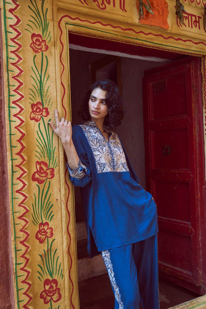 EMBROIDERED TEAL TOP - dash and dot dash and dot