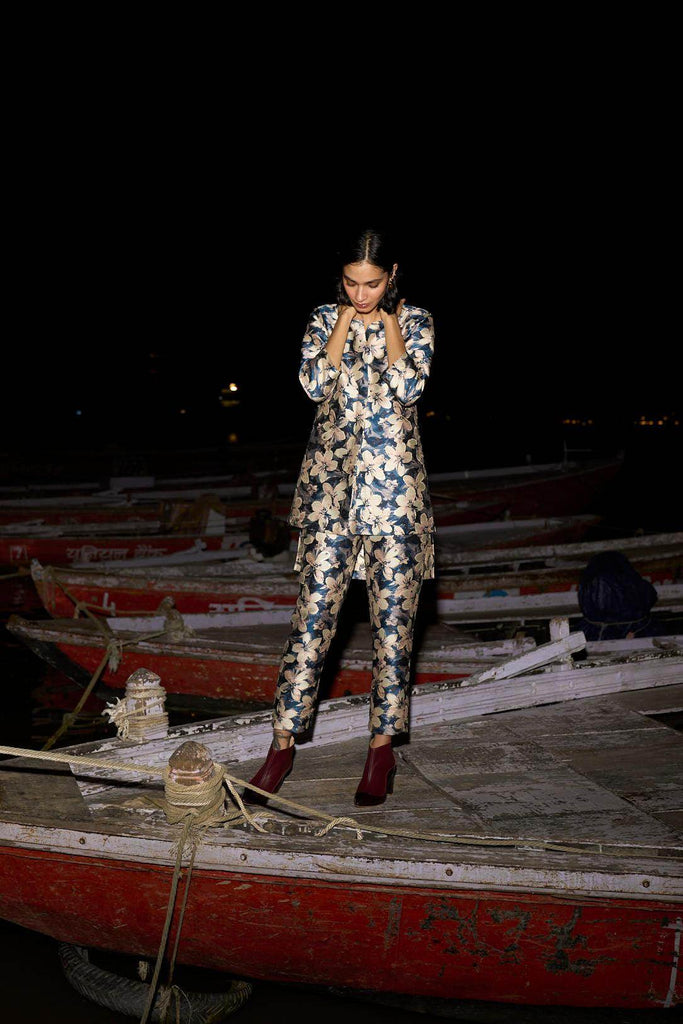 TAPERED BROCADE PANT - dash and dot dash and dot