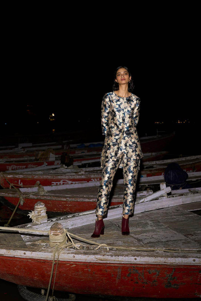 TAPERED BROCADE PANT - dash and dot dash and dot