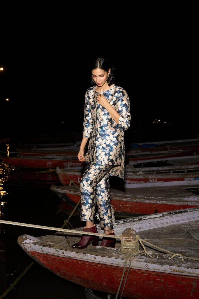 TAPERED BROCADE PANT - dash and dot dash and dot