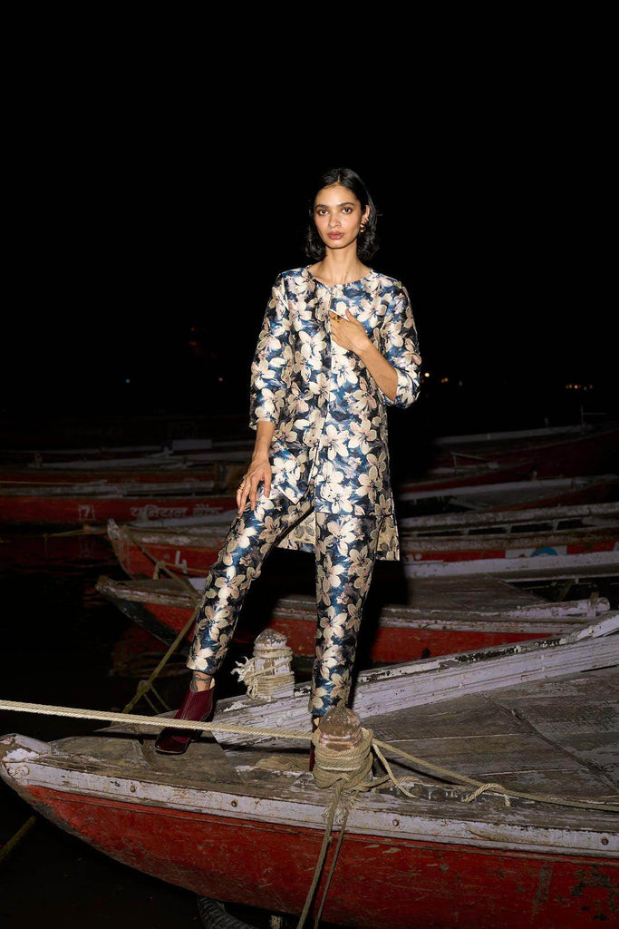 TAPERED BROCADE PANT - dash and dot dash and dot