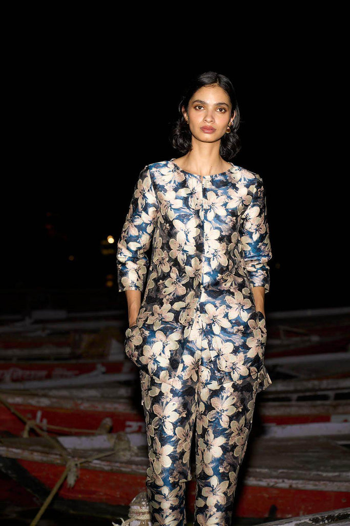 TAPERED BROCADE PANT - dash and dot dash and dot