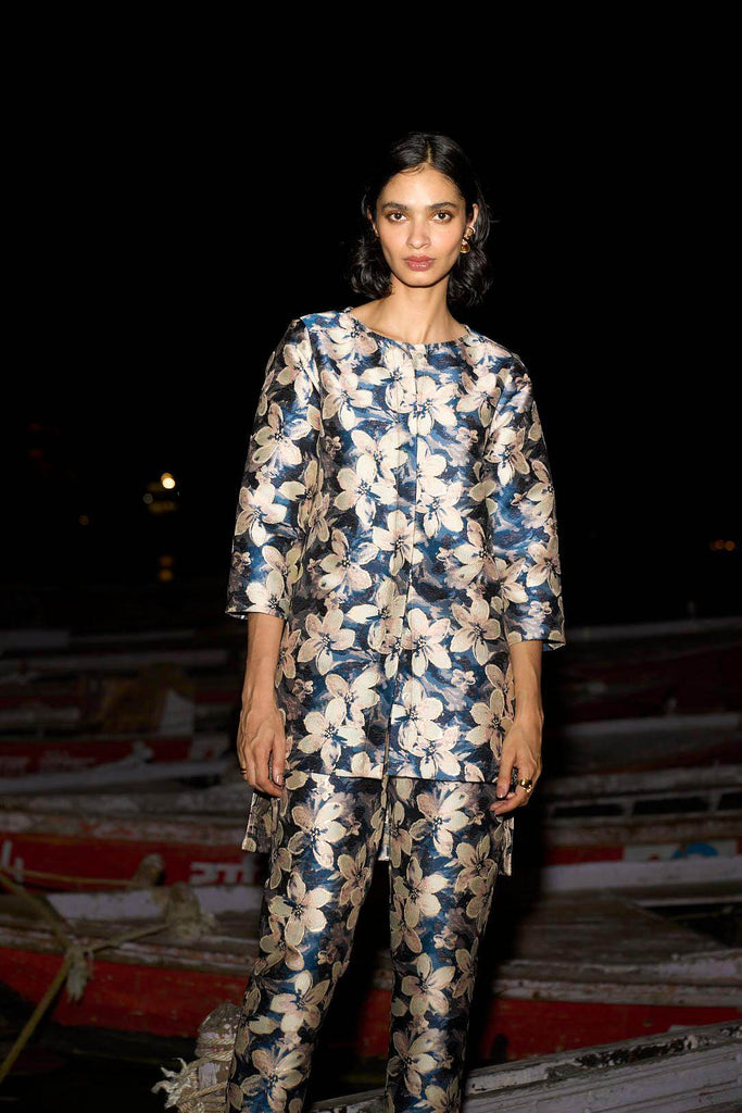 TAPERED BROCADE PANT - dash and dot dash and dot