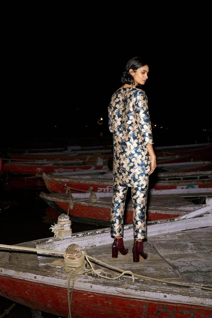 TAPERED BROCADE PANT - dash and dot dash and dot