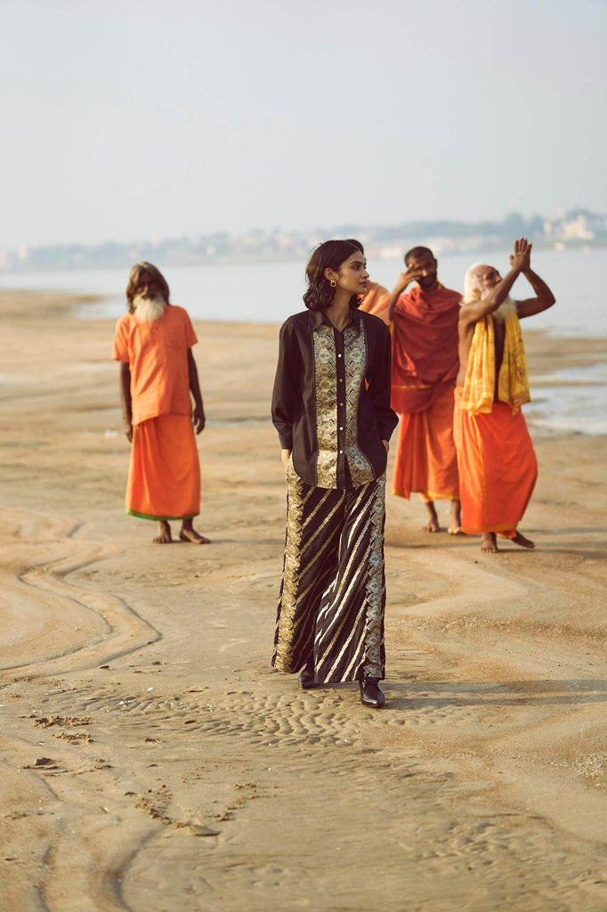 BROCADE BORDER PANT - dash and dot dash and dot