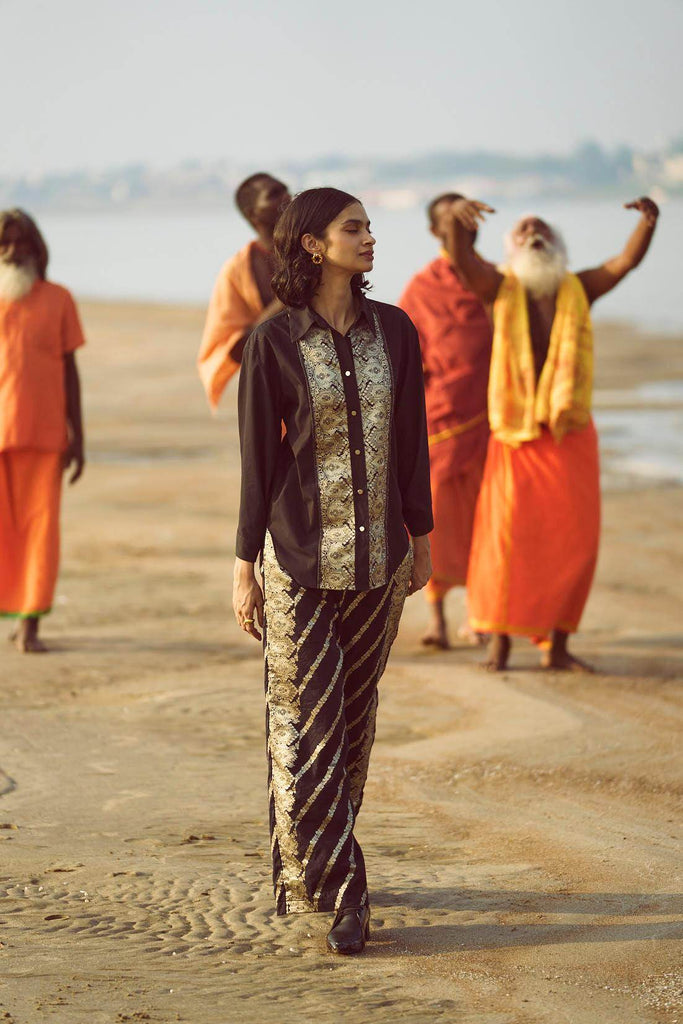 BROCADE BORDER PANT - dash and dot dash and dot