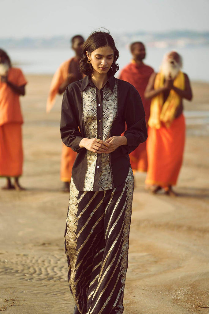 BROCADE BORDER PANT - dash and dot dash and dot