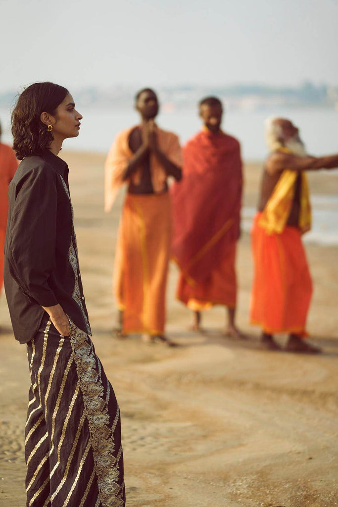 BROCADE BORDER PANT - dash and dot dash and dot